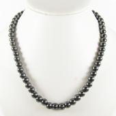 8mm Round Beads Stone Hematite String Necklace